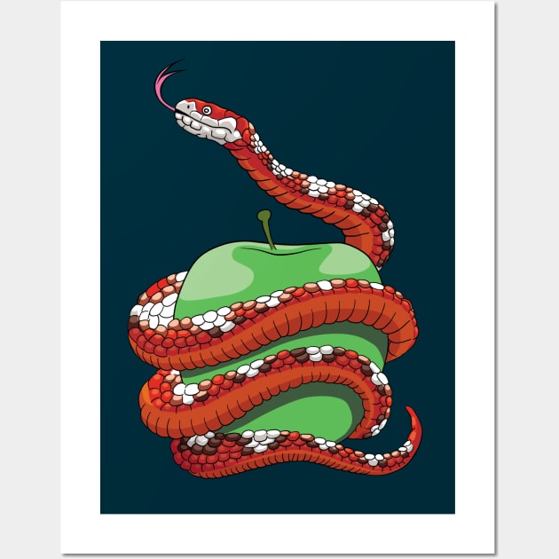 Snake and apple Wall Art by TMBTM